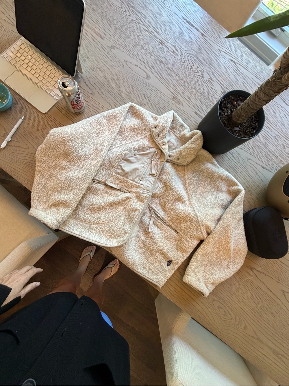 FP Movement by Free People Cream Teddy Sherpa Jacket